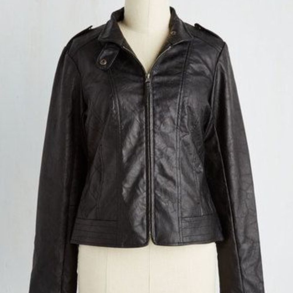 Modcloth Black What Motors Most Jacket **Defect - Picture 5 of 7